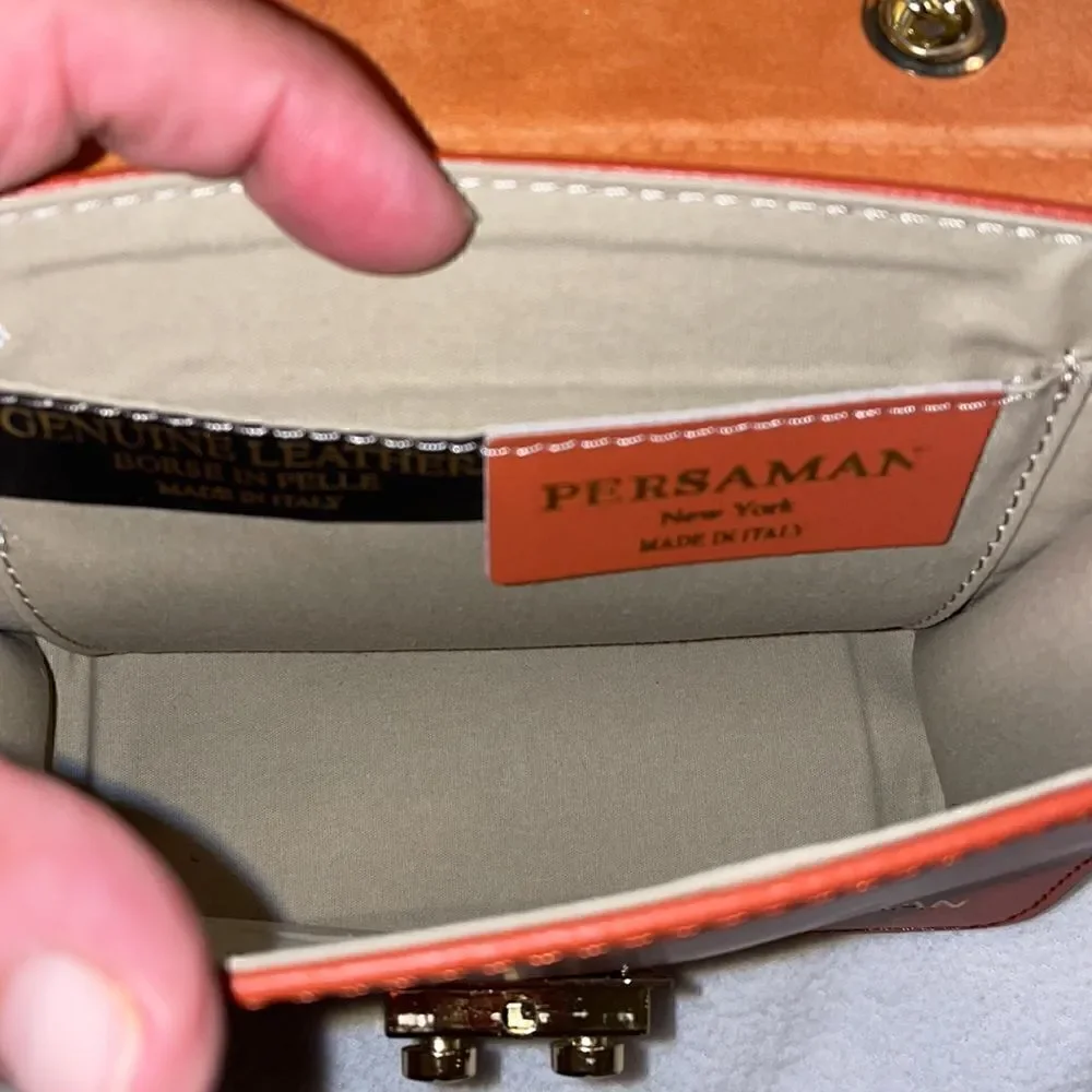 Persaman Gold/Orange crossbody bag studded